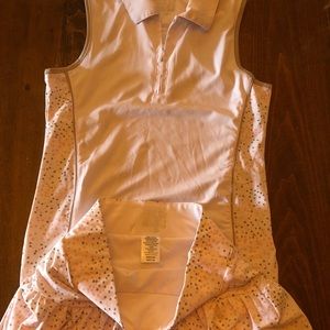 Youth Girls White/Pink/Grey Golf/Tennis Outfit